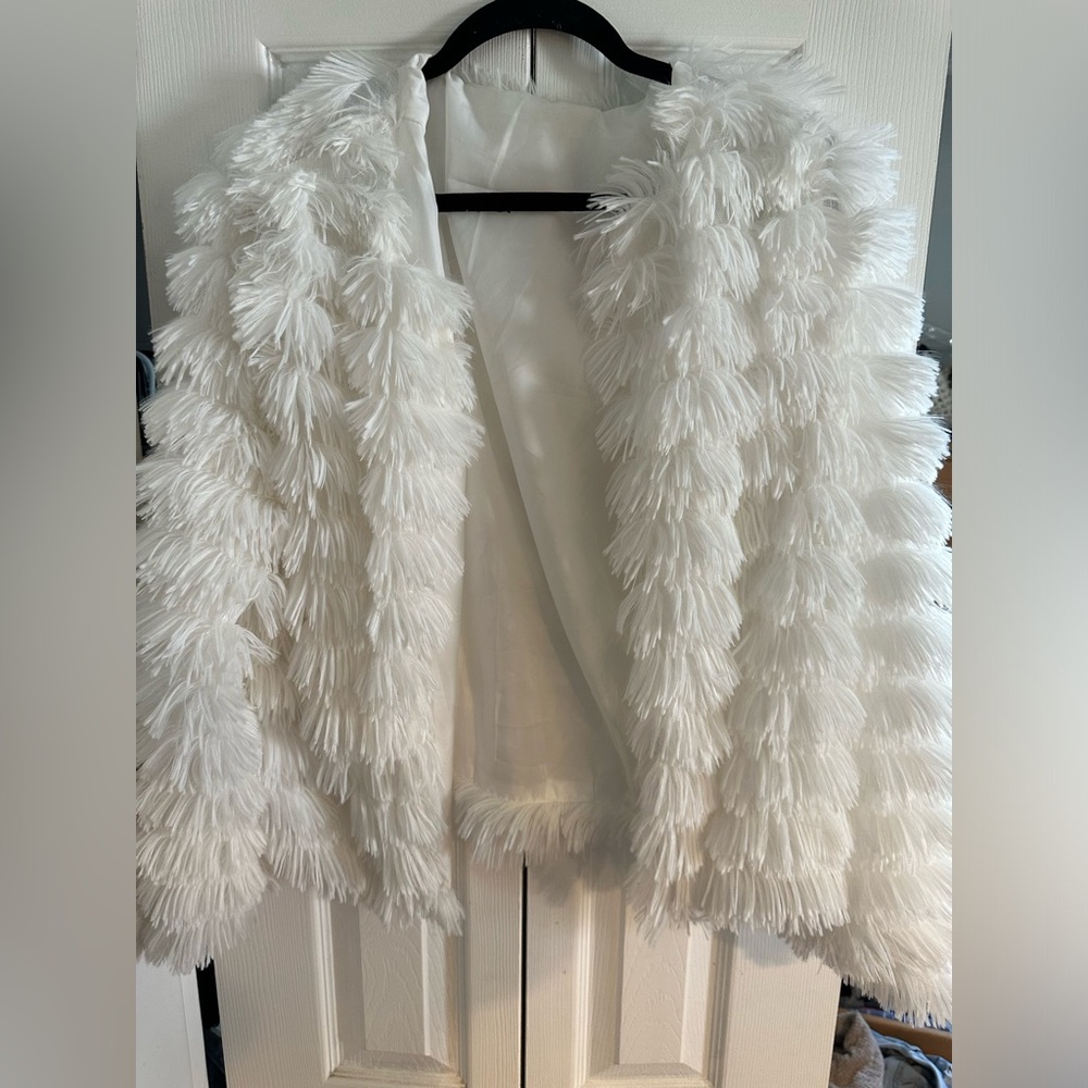White fur jacket